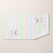 Niedlicher Eisbär in mehrfarbigen Pastelltönen Badhandtuch Set (Handtuch)