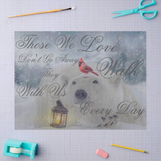 Niedlicher Eisbär Kardinal Bird Winter Weihnachten Seidenpapier (Basteln)