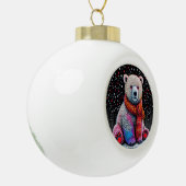 Niedlicher Eisbär Keramik Kugel-Ornament (Links)