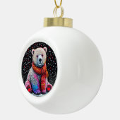 Niedlicher Eisbär Keramik Kugel-Ornament (Rechts)