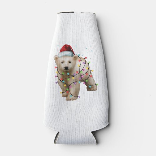 Niedlicher Eisbär Lover Funny Xmas Weihnachtsgesch Flaschenkühler (Vorderseite)