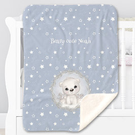 Niedlicher Eisbär Name Boy Blue Winter Warm Sherpadecke