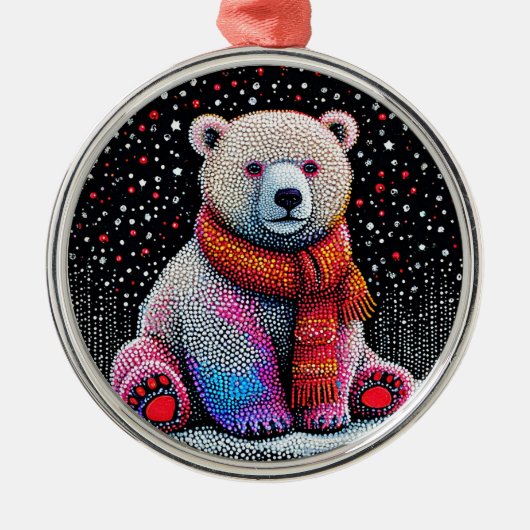 Niedlicher Eisbär Ornament Aus Metall (Vorne)