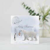 Niedlicher Eisbär Penguin Weihnachten (Stehend Vorderseite)