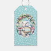 Niedlicher Eisbär personalisieren Weihnachten Geschenkanhänger (Vorderseite)