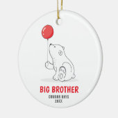 Niedlicher Eisbär Personalisiert Big Brother Werbe Keramik Ornament (Links)