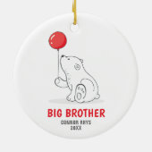 Niedlicher Eisbär Personalisiert Big Brother Werbe Keramik Ornament (Hinten)