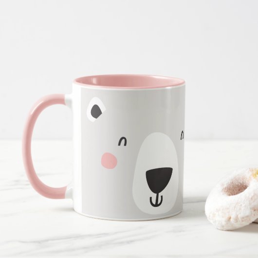 Niedlicher Eisbär personalisiert Tasse (Mit Donut)