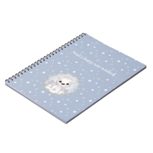 Niedlicher Eisbär Personalisiert Winter Thema Note Notizblock (Linke Seite)