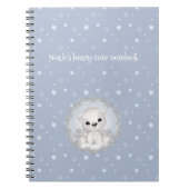 Niedlicher Eisbär Personalisiert Winter Thema Note Notizblock (Vorderseite)