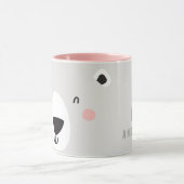 Niedlicher Eisbär, personalisierte Kinder Tasse (Zentrum)