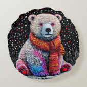 Niedlicher Eisbär Rundes Kissen (Rückseite)