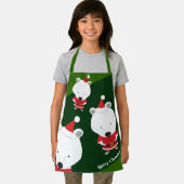 Niedlicher Eisbär Santa Green Frohe Weihnachten Schürze (Insitu)