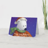 Niedlicher Eisbär Santa Grußkarten Feiertagskarte (Rückseite)