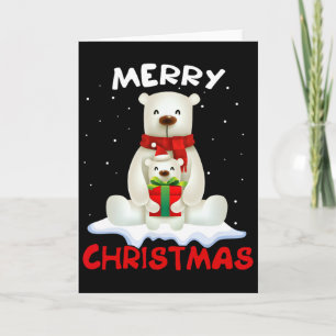 Niedlicher Eisbär Scarf Frohe Weihnachtsfeiertage Karte