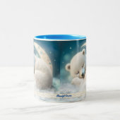 Niedlicher Eisbär Schlafen auf dem Mond Personalis Zweifarbige Tasse (Mittel)