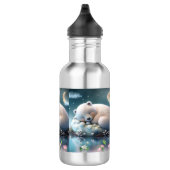 Niedlicher Eisbär Schlafstars Moon Kinder Name Edelstahlflasche (Rechts)