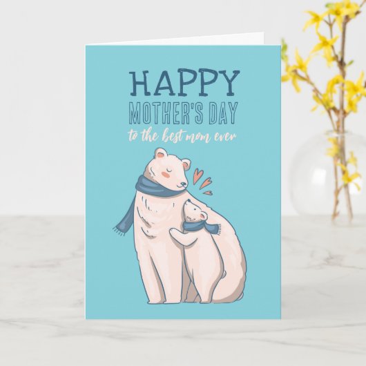 Niedlicher Eisbär Tierischer Cartoon Glücklicher M Karte (Gelbe Blume)