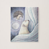 Niedlicher Eisbär und Angel Cub Puzzle (Vertikal)