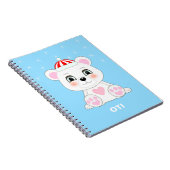 Niedlicher Eisbär und Schneeflocken auf Columbia B Notizblock (Rechte Seite)