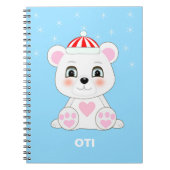 Niedlicher Eisbär und Schneeflocken auf Columbia B Notizblock (Vorderseite)