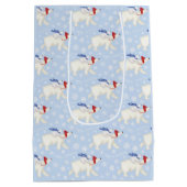 Niedlicher Eisbär und Weihnachtsgeschenk Mittlere Geschenktüte (Rückseite)