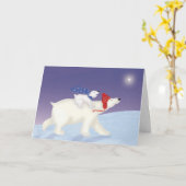 Niedlicher Eisbär und Weihnachtskarte Karte (Gelbe Blume)