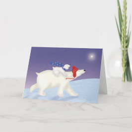 Niedlicher Eisbär und Weihnachtskarte Karte