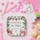 Niedlicher Eisbär Weihnachten 1. Geburtstag Pappteller (Party)