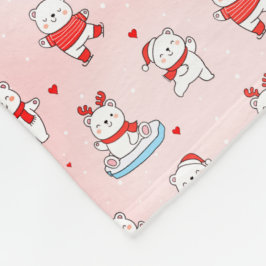 Niedlicher Eisbär Weihnachten Nahtloses Muster Fleecedecke