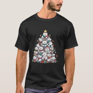 Niedlicher Eisbär Weihnachtsbaum Frauen Männer Kin T-Shirt