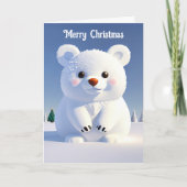 Niedlicher Eisbär Weihnachtsfest Karte (Vorderseite)