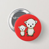 Niedlicher Eisbär Weihnachtsknopf Button (Vorne & Hinten)