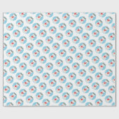 Niedlicher Eisbär Weihnachtswrapping Paper Geschenkpapier (Flach)