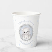 Niedlicher Eisbär Weißer Winter Boy Babydusche Pappbecher (Rückseite)