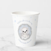 Niedlicher Eisbär Weißer Winter Boy Babydusche Pappbecher (Vorderseite)
