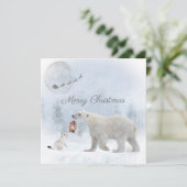 Niedlicher Eisbär Wild Weasel Weihnachten (Stehend Vorderseite)