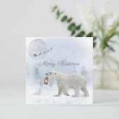 Niedlicher Eisbär Wilde Taube Weihnachten (Stehend Vorderseite)