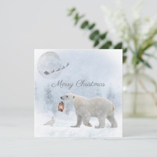 Niedlicher Eisbär Wilde Taube Weihnachten (Stehend Vorderseite)