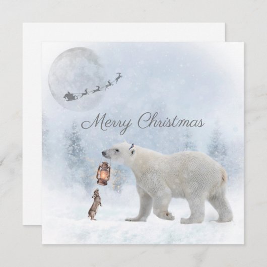 Niedlicher Eisbär Wildes Kaninchen Weihnachten Wei (Vorne/Hinten)