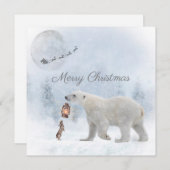 Niedlicher Eisbär Wildes Kaninchen Weihnachten Wei (Vorne/Hinten)