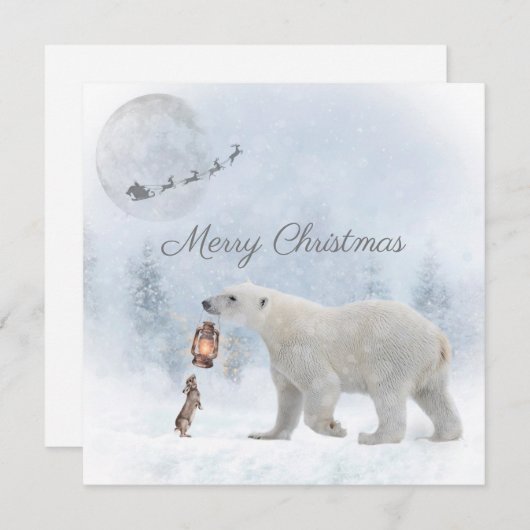 Niedlicher Eisbär Wildes Kaninchen Weihnachten Wei (Vorne/Hinten)