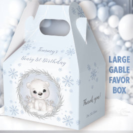 Niedlicher Eisbär Winter Blue 1. Geburtstag Grosse Geschenkschachtel