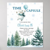 Niedlicher Eisbär Winter Geburtstag Zeitkapsel Zei Poster (Vorne)
