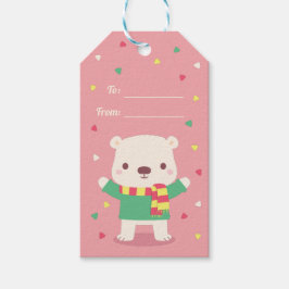 Niedlicher Eisbär Winter Scarf und Sweater Holiday Geschenkanhänger