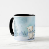 Niedlicher Eisbär Winter Wunderland Tasse (Vorderseite Links)