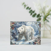 Niedlicher Eisbär Winterweihnachtsfest Feiertagspostkarte (Stehend Vorderseite)