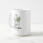 Niedlicher Eisbär Xmas Weihnachtsmannmütze weiß Kaffeetasse (Vorderseite Links)