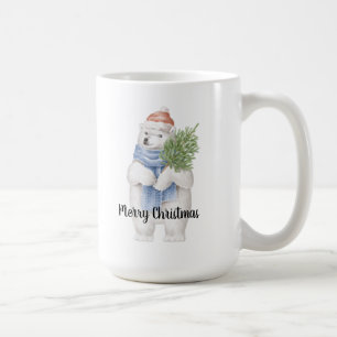 Niedlicher Eisbär Xmas Weihnachtsmannmütze weiß Kaffeetasse