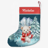 Niedlicher Eisbär zu Weihnachten im Winter Onederl Kleiner Weihnachtsstrumpf (Rückseite)